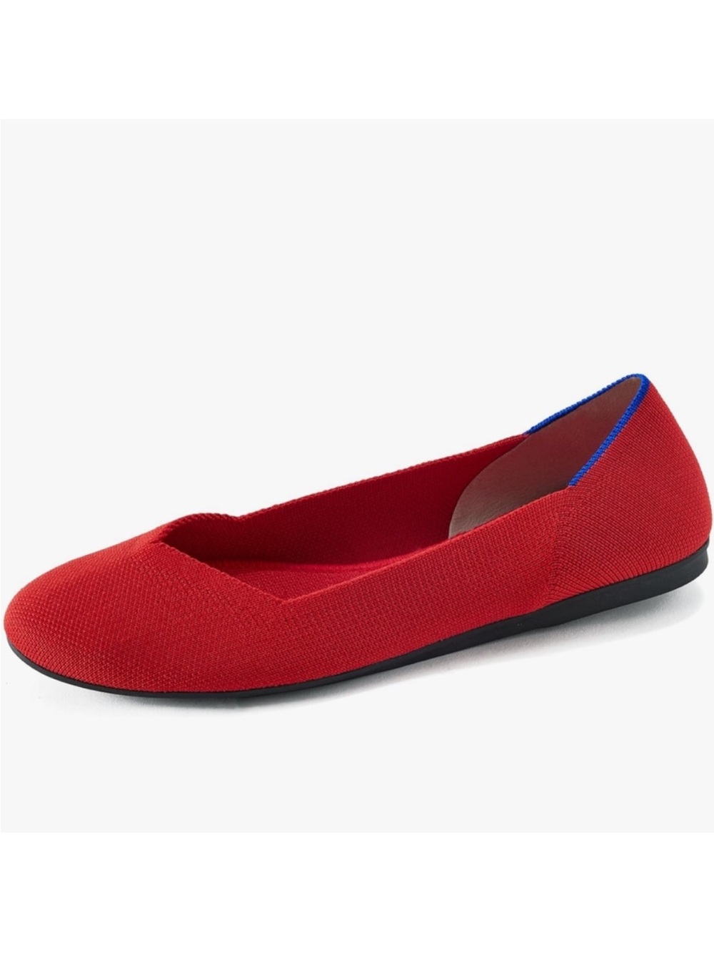ROTHY’S Red Knit Flats Round Toe Flexible Slip Ons Machine Washable Size 7